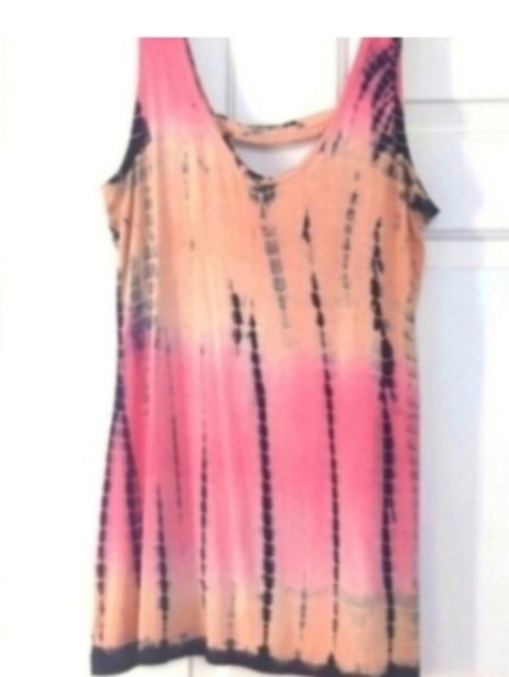Pink & Peach Tunic Tank Top Medium Swimsuit Cover-up Festival - Picture 5 of 10
